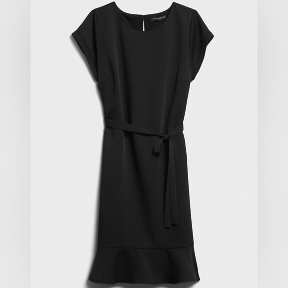 Banana Republic Flounce-Hem Fit-and-Flare Black Dress (NWOT) - Picture 7 of 8